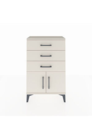 Arges Komodin 3 Çekmeceli 2 Kapaklı 60x30x96 Aytaşı-Aytaşı