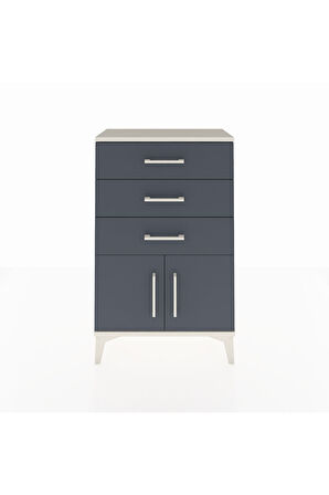 Arges Komodin 3 Çekmeceli 2 Kapaklı 60x30x96 Aytaşı-Antrasit