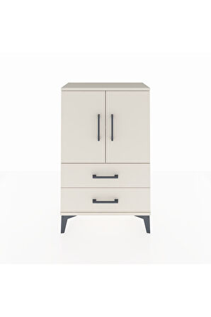 Arges Komodin 2 Raflı 2 Çekmeceli 2 Kapaklı 60x30x96 Aytaşı-Aytaşı