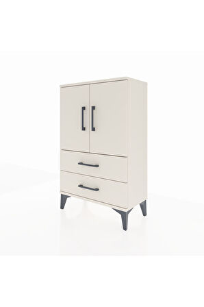 Arges Komodin 2 Raflı 2 Çekmeceli 2 Kapaklı 60x30x96 Aytaşı-Aytaşı