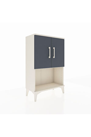 Arges Komodin 2 Raflı 2 Kapaklı 60x30x96 Aytaşı-Antrasit