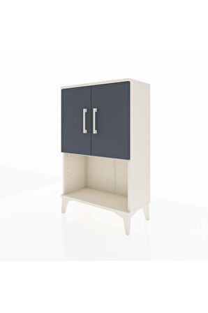 Arges Komodin 2 Raflı 2 Kapaklı 60x30x96 Aytaşı-Antrasit