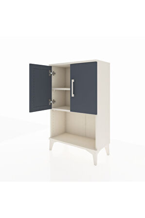 Arges Komodin 2 Raflı 2 Kapaklı 60x30x96 Aytaşı-Antrasit