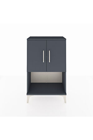 Arges Komodin 2 Raflı 2 Kapaklı 60x30x96 Antrasit-Antrasit