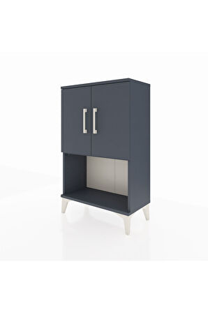 Arges Komodin 2 Raflı 2 Kapaklı 60x30x96 Antrasit-Antrasit