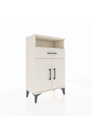 Arges Komodin 2 Raflı Tek Çekmeceli 2 Kapaklı 60x30x96 Aytaşı-Aytaşı