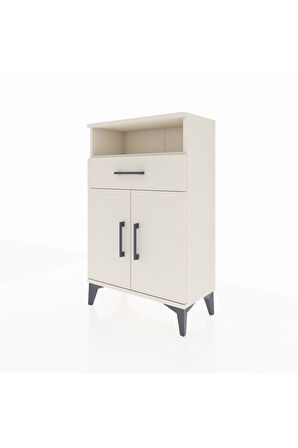 Arges Komodin 2 Raflı Tek Çekmeceli 2 Kapaklı 60x30x96 Aytaşı-Aytaşı