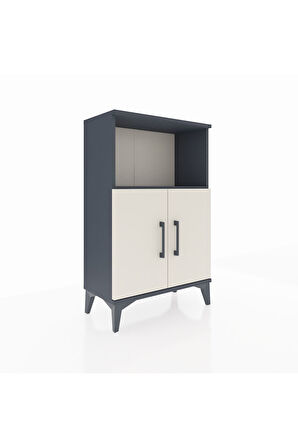 Arges Komodin 2 Raflı 2 Kapaklı 60x30x96 Antrasit-Aytaşı