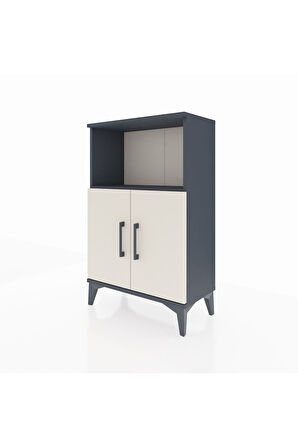 Arges Komodin 2 Raflı 2 Kapaklı 60x30x96 Antrasit-Aytaşı