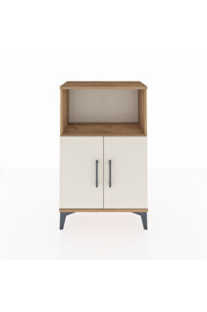 Arges Komodin 2 Raflı 2 Kapaklı 60x30x96 Çam-Aytaşı