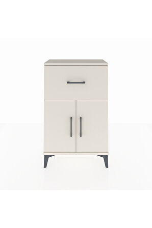 Arges Komodin Tek Raflı Tek Çekmeceli 2 Kapaklı 60x30x96 Aytaşı-Aytaşı