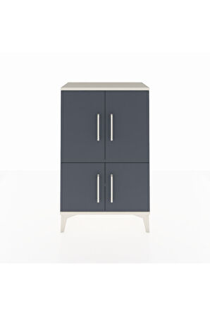 Arges Komodin 2 Raflı 4 Kapaklı 60x30x96 Aytaşı-Antrasit