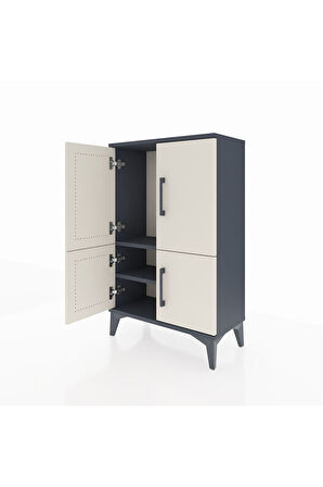 Arges Komodin 2 Raflı 4 Kapaklı 60x30x96 Antrasit-Aytaşı