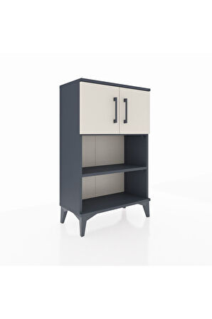 Arges Komodin 2 Raflı 2 Kapaklı 60x30x96 Antrasit-Aytaşı