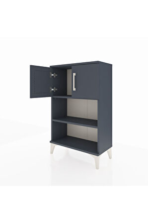 Arges Komodin 2 Raflı 2 Kapaklı 60x30x96 Antrasit-Antrasit