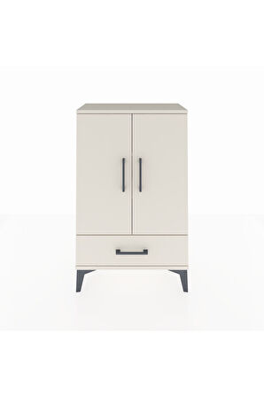 Arges Komodin 2 Raflı Tek Çekmeceli 2 Kapaklı 60x30x96 Aytaşı-Aytaşı