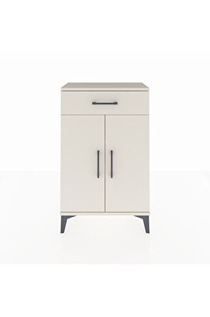 Arges Komodin 2 Raflı Tek Çekmeceli 2 Kapaklı 60x30x96 Aytaşı-Aytaşı