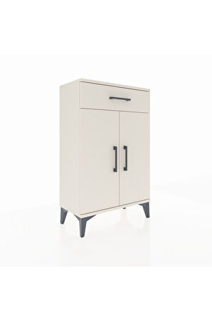 Arges Komodin 2 Raflı Tek Çekmeceli 2 Kapaklı 60x30x96 Aytaşı-Aytaşı