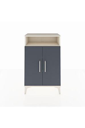 Arges Komodin 3 Raflı 2 Kapaklı 60x30x96 Aytaşı-Antrasit