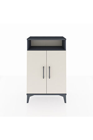 Arges Komodin 3 Raflı 2 Kapaklı 60x30x96 Antrasit-Aytaşı