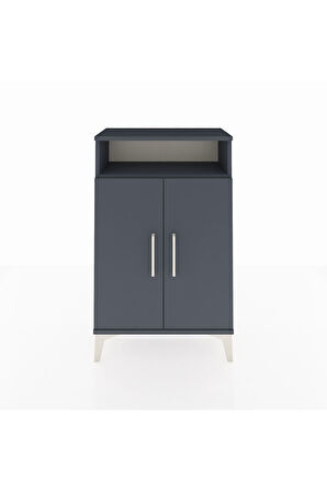 Arges Komodin 3 Raflı 2 Kapaklı 60x30x96 Antrasit-Antrasit