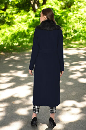 Kışlık Yakası Kürklü Kaşe Kaşmir Kaban