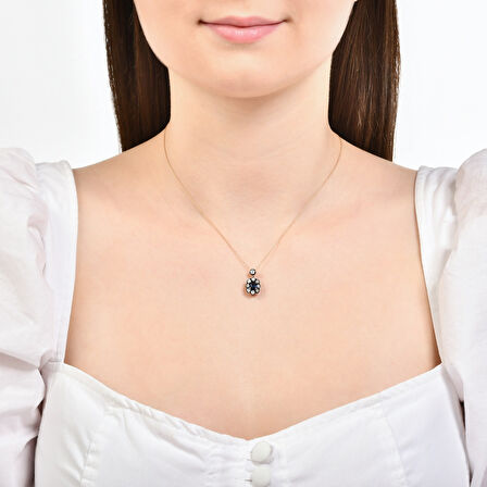 0.03 Karat Safir Renkli Elmas Kolye