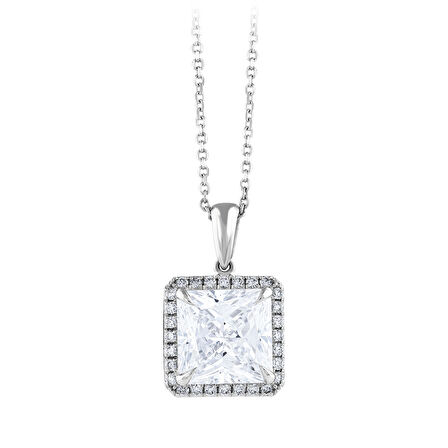 0.13 Karat Topaz Taşlı Pırlanta Kolye