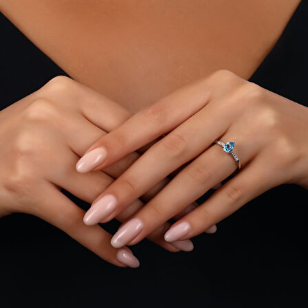 Aquamarine Taşlı Pırlanta Yüzük