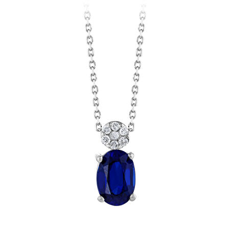 0.04 Karat Safir Taşlı Pırlanta Kolye