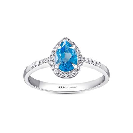 Topaz Taşlı Pırlanta Fantezi Yüzük