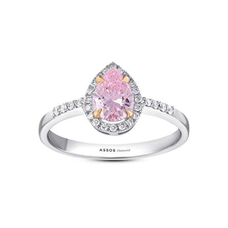 Pembe Topaz Taşlı Pırlanta Yüzük