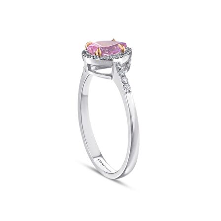 Pembe Topaz Taşlı Pırlanta Yüzük