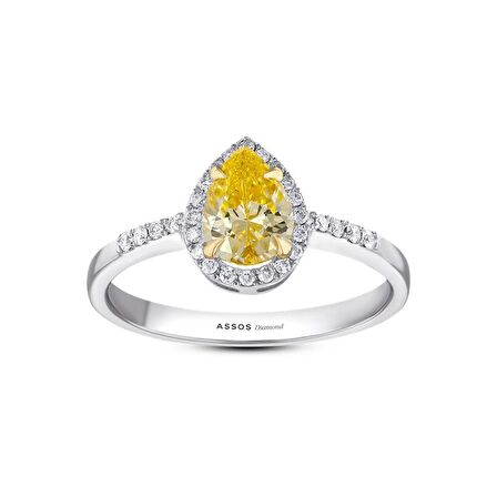 Sarı Topaz Taşlı Pırlanta Yüzük