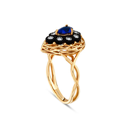 0.03 Karat Safir Renkli Elmas Yüzük