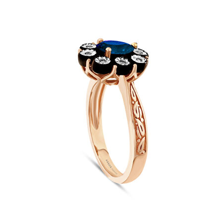 0.04 Karat Safir Renkli Elmas Yüzük