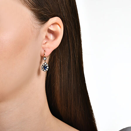 0.08 Karat Safir Renkli Elmas Küpe