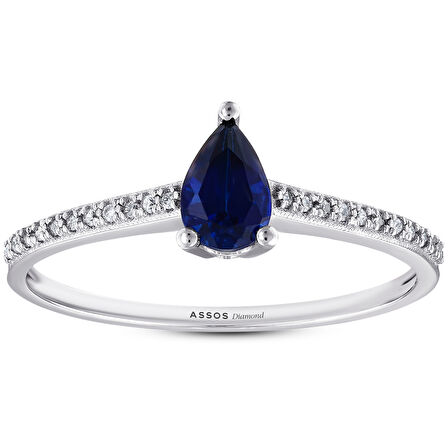 0.06 Karat Safir Taşlı Pırlanta Yüzük