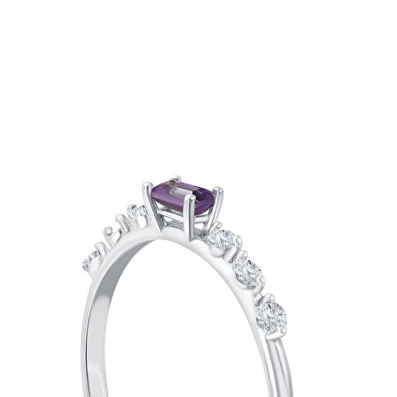 0.15 Karat Ametist Taşlı Pırlanta Yüzük