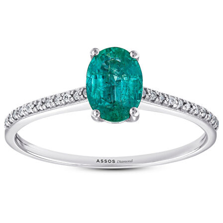 0.06 Karat Zümrüt Taşlı Pırlanta Yüzük