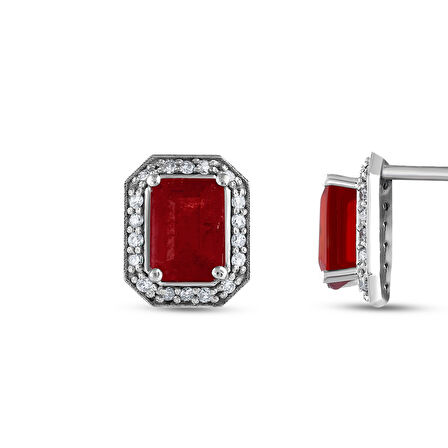 0.23 Karat Yakut Taşlı Pırlanta Küpe