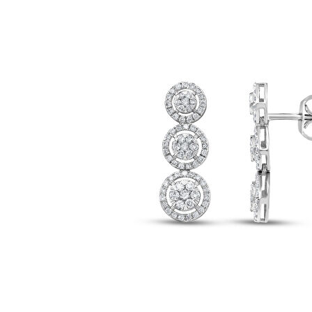 0.82 Karat Pırlanta Tria Küpe