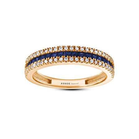 0.21 Karat Safir Taşlı Pırlanta Yüzük