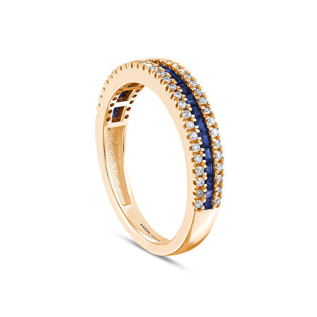 0.21 Karat Safir Taşlı Pırlanta Yüzük