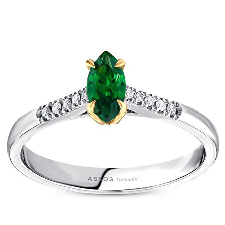 Yeşil Topaz Taşlı Pırlanta Yüzük