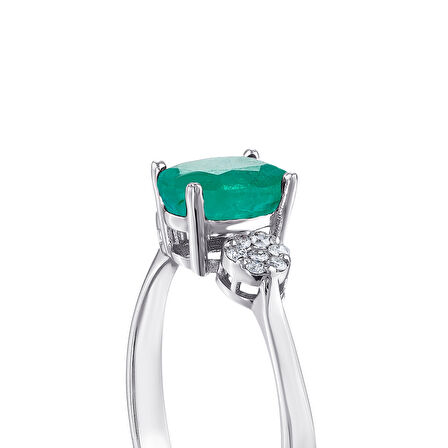 0.10 Karat Zümrüt Taşlı Pırlanta Yüzük