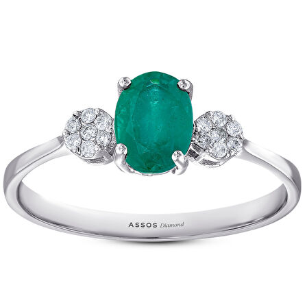 0.10 Karat Zümrüt Taşlı Pırlanta Yüzük