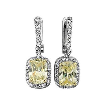 Topaz Taşlı Pırlanta Fantezi Küpe