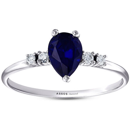 0.09 Karat Safir Taşlı Pırlanta Yüzük