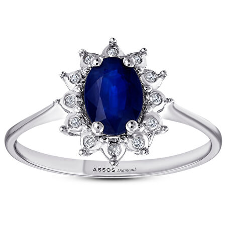 0.05 Karat Safir Taşlı Pırlanta Yüzük